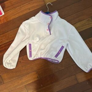 Kids White and Purple Fleece Pullover